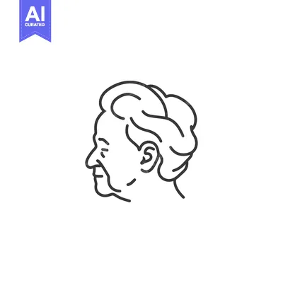 Aset premium populer: Line Art Illustration of an Elderly Woman's Profile