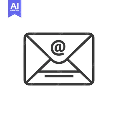 Aset premium populer: Line Art Illustration of an Envelope with an At Symbol