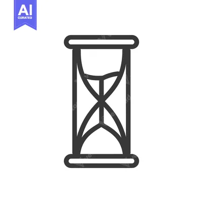 Aset desain premium: Line Art Illustration of an Hourglass