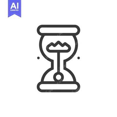 Line Art Illustration of an Hourglass