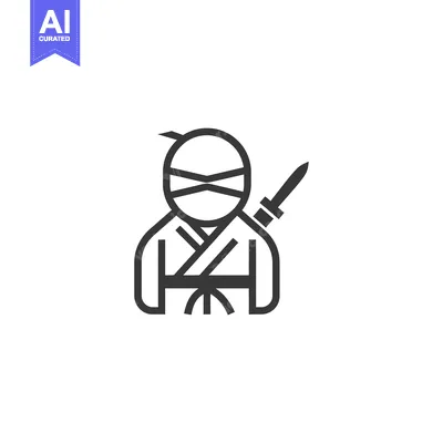 Aset premium populer: Line Art Illustration of a Ninja with a Sword