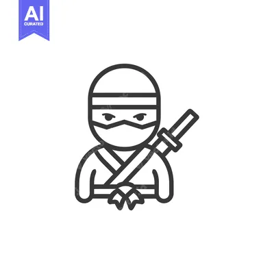 Aset premium populer: Line Art Illustration of a Ninja with a Sword
