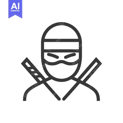 Aset premium populer: Line Art Illustration of a Ninja with Swords