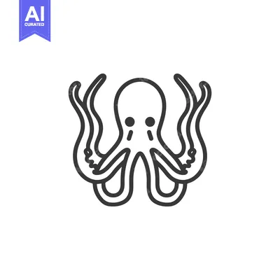 Popular premium asset: Line Art Illustration of an Octopus with Eight Tentacles