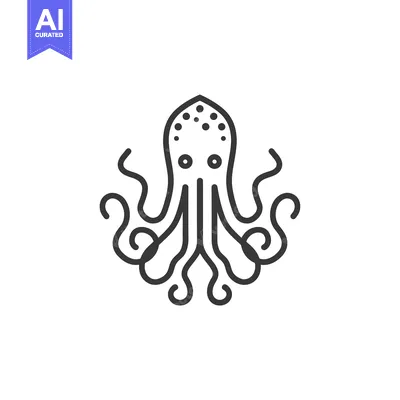Popular premium asset: Line art illustration of an octopus with eight tentacles