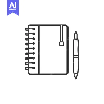 Popular premium asset: Line art illustration of a notebook and pen