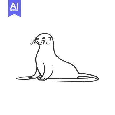 Popular premium asset: Line art illustration of an otter lying down