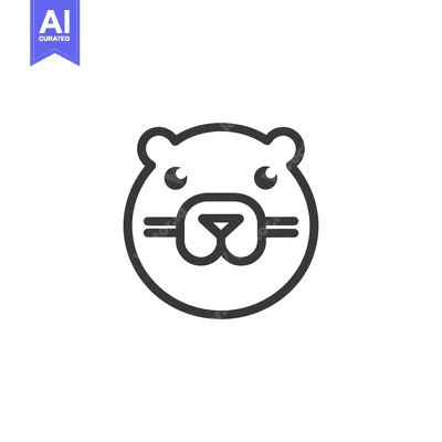 Aset premium populer: Line Art Illustration of an Otter's Face