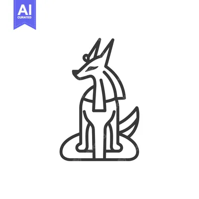 Popular premium asset: Line Art Illustration of Anubis, the Egyptian God of the Dead