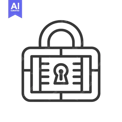 Premium design asset: Line Art Illustration of a Padlock with a Keyhole
