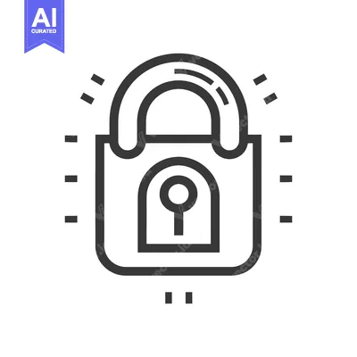 Aset desain premium: Line Art Illustration of a Padlock with Keyhole