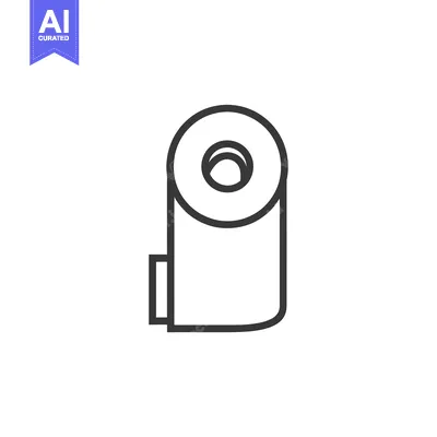 Aset desain premium: Line art illustration of a paper towel roll holder