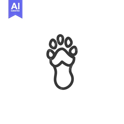 Premium design asset: Line Art Illustration of a Paw Print
