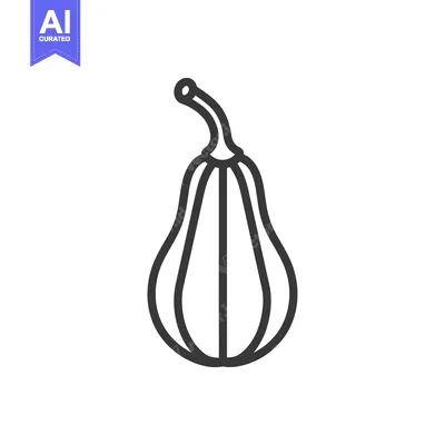 Aset premium populer: Line Art Illustration of a Pear Fruit