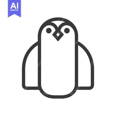Premium design asset: Line art illustration of a penguin with simple design