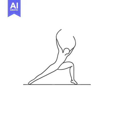 Premium design asset: Line Art Illustration of a Person Doing a Yoga Pose