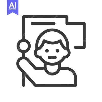 Aset desain premium: Line art illustration of a person holding a flag