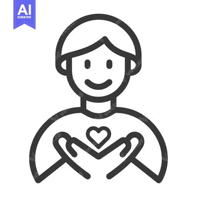 Popular premium asset: Line Art Illustration of a Person Holding a Heart in Their Hands