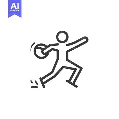 Premium design asset: Line art illustration of a person ice skating