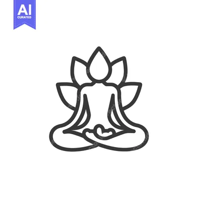 Aset premium populer: Line Art Illustration of a Person in a Lotus Position