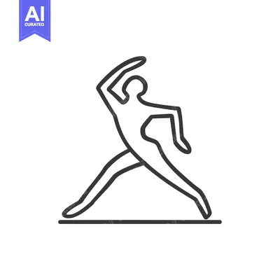 Line art illustration of a person in a martial arts pose