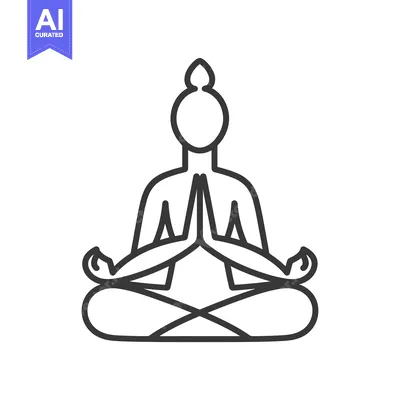 Aset premium populer: Line art illustration of a person in a meditation pose