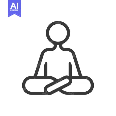 Aset desain premium: Line art illustration of a person in a meditation pose