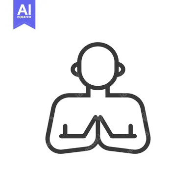 Popular premium asset: Line Art Illustration of a Person in a Praying Position