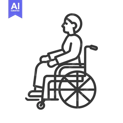 Aset premium populer: Line Art Illustration of a Person in a Wheelchair