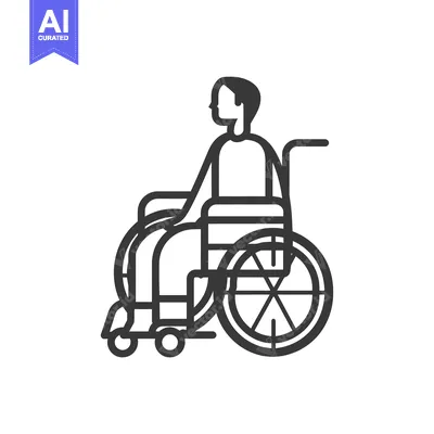 Aset premium populer: Line Art Illustration of a Person in a Wheelchair