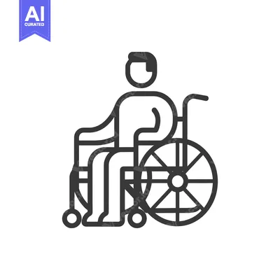 Premium design asset: Line Art Illustration of a Person in a Wheelchair
