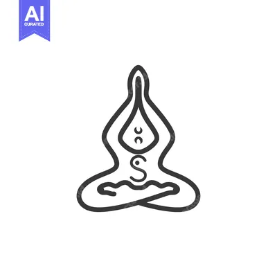 Aset premium populer: Line Art Illustration of a Person in a Yoga Pose