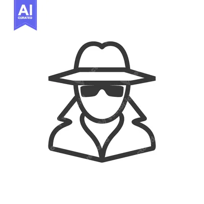 Line art illustration of a person in disguise