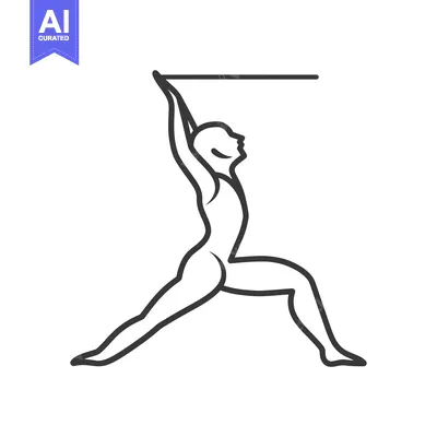 Aset desain premium: Line Art Illustration of a Person Performing a Yoga Pose