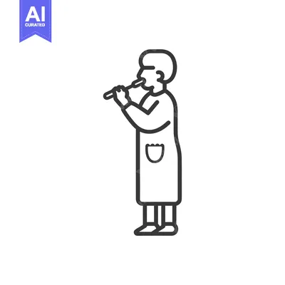 Popular premium asset: Line Art Illustration of a Person Playing a Flute
