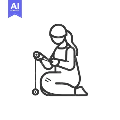 Popular premium asset: Line Art Illustration of a Person Playing with a Yo-Yo