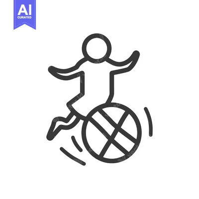 Popular premium asset: Line art illustration of a person riding a ball