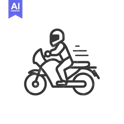 Aset premium populer: Line Art Illustration of a Person Riding a Motorcycle