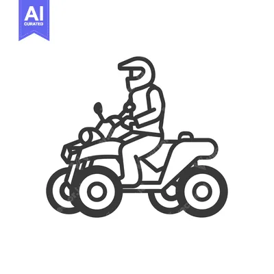 Popular premium asset: Line art illustration of a person riding an ATV