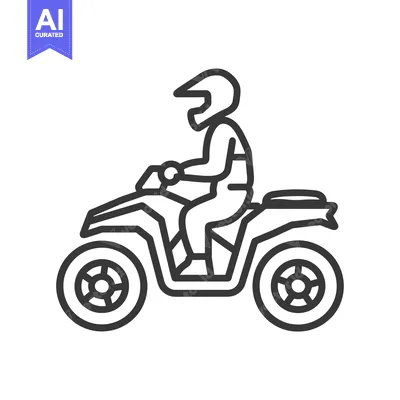 Popular premium asset: Line Art Illustration of a Person Riding a Quad Bike