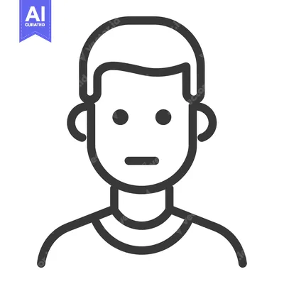 Aset desain premium: Line Art Illustration of a Person's Face