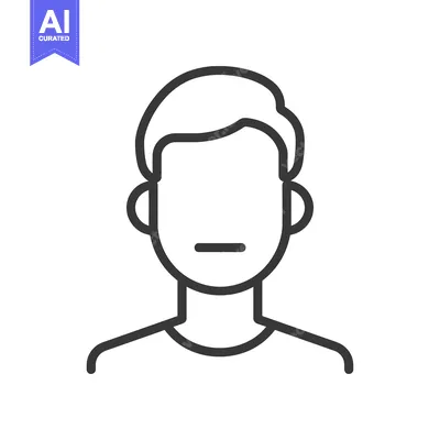 Aset desain premium: Line Art Illustration of a Person's Face and Upper Body