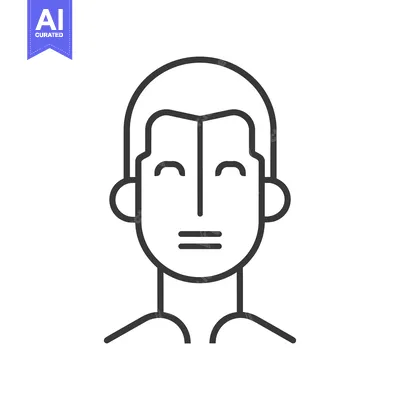 Aset desain premium: Line art illustration of a person's face with closed eyes