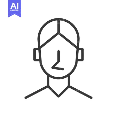 Line Art Illustration of a Person's Head and Shoulders