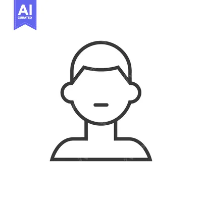 Premium design asset: Line art illustration of a person's head and shoulders