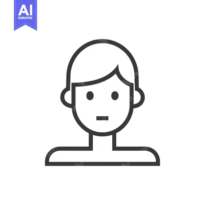 Aset desain premium: Line art illustration of a person's head and shoulders