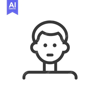 Aset desain premium: Line Art Illustration of a Person's Head and Shoulders