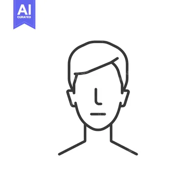 Premium design asset: Line art illustration of a person's head and shoulders