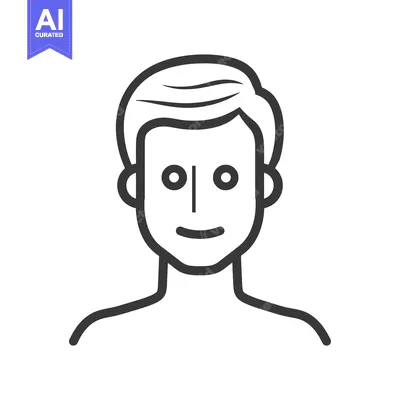 Premium design asset: Line Art Illustration of a Person's Head and Shoulders