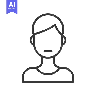 Aset desain premium: Line art illustration of a person's head and shoulders